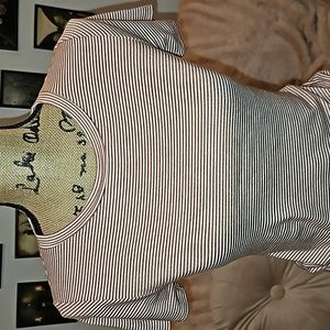 Mauve-Red-Burgundy-Wine-Brown & White Stripe Casual Bodycon Dress